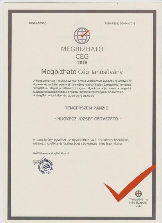 Tengerszem Panzio Bed & Breakfast Bánk Екстериор снимка